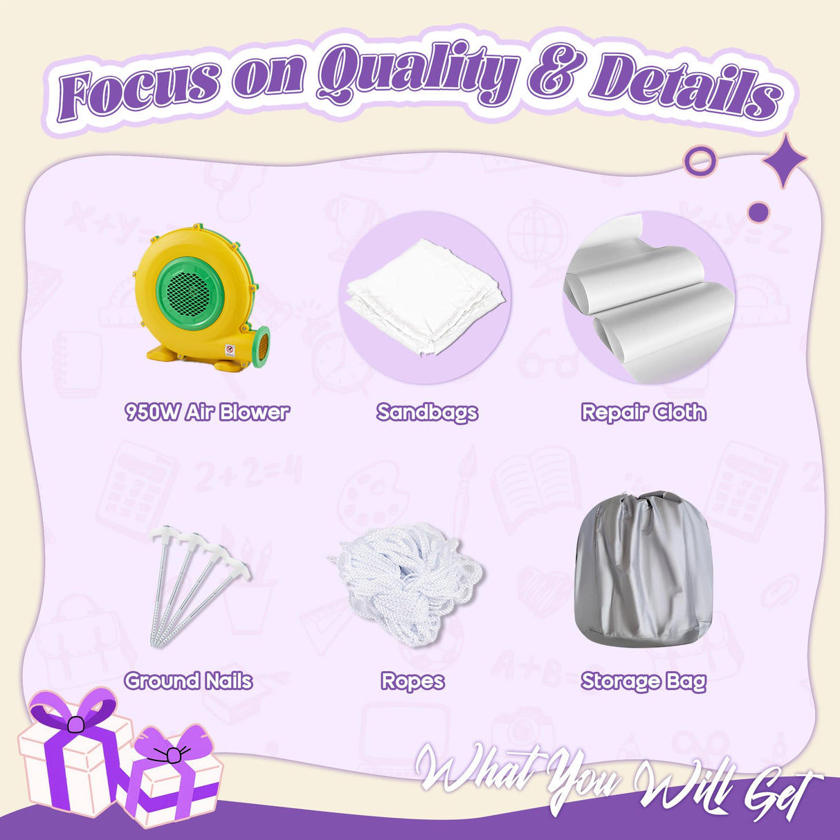 Albott 13.1x13.1x10 FT Commercial PVC Inflatable White Bounce House for Kids, Large White Castle Bounce House with 950W Blower & Higher Inflatable Wall for Wedding Birthday Party Albott