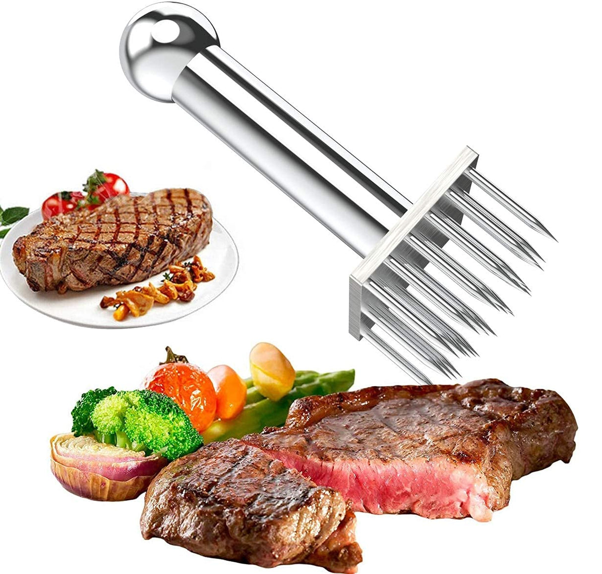 Bygytyo Kitchen Gadgets Heavy-Duty 28 Blades Stainless Steel Meat Tenderizer Needle Profession Kitchen Tools for Kitchen Cooking Tenderizing Beef,BBQ,Marinade,Steak and Poultry Begator