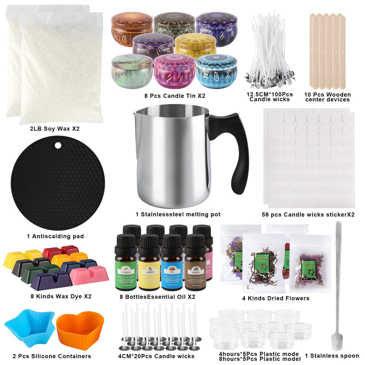 ECLHTLNY Candle Making Kit,Complete Sets, Contains Soy Wax, Exquisite Jars,DIY Candle Making Kit for Beginners and Adults, Christma's Day Gift,Valentine's Day Gift ECLHTLNY