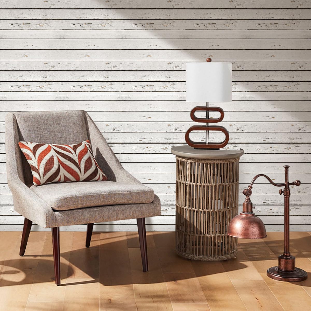 Commomy 10 Pcs 3D Peel and Stick Wood Wall Panels for Walls -11.8"x11.8" Ultralight Thin PVC 3D Faux Wood Panels Peel and Stick Shiplap Planks for Living Room,Accent Wall Decor Farmhouse Fall Decor Commomy