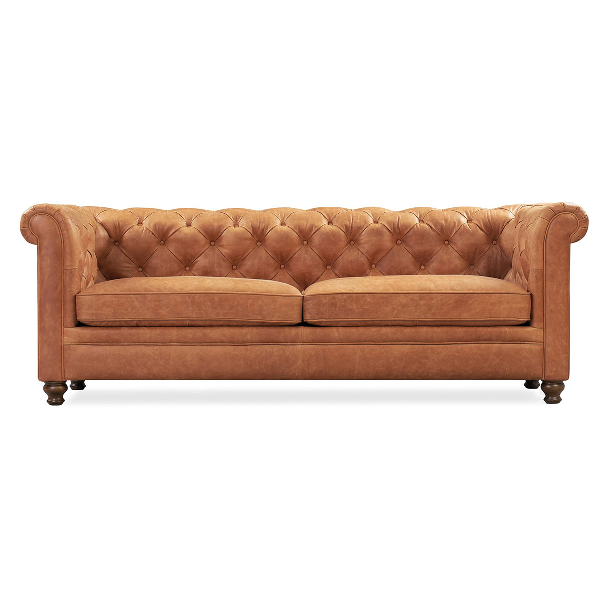 POLY & BARK Lyon 87.4" Sofa in Full-Grain Pure-Aniline Italian Tanned Leather in Cognac Tan POLY & BARK