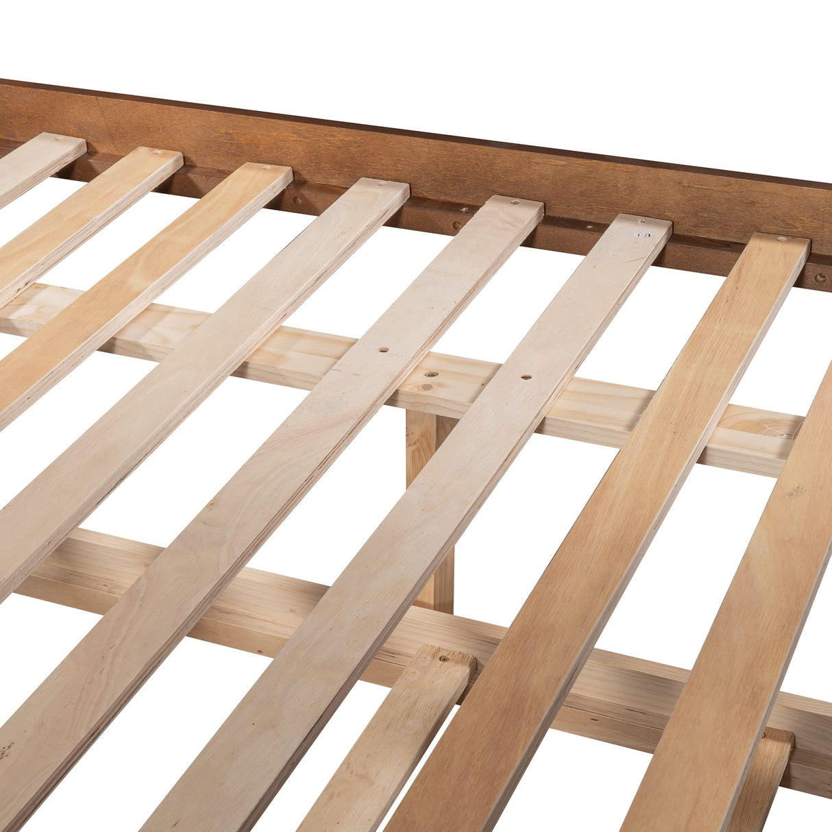Merax Bunk Bed with Trundle, Full-Over-Full Wood Bed Frame No Box Spring Needed for Kids, Boys or Girls, Walnut Merax