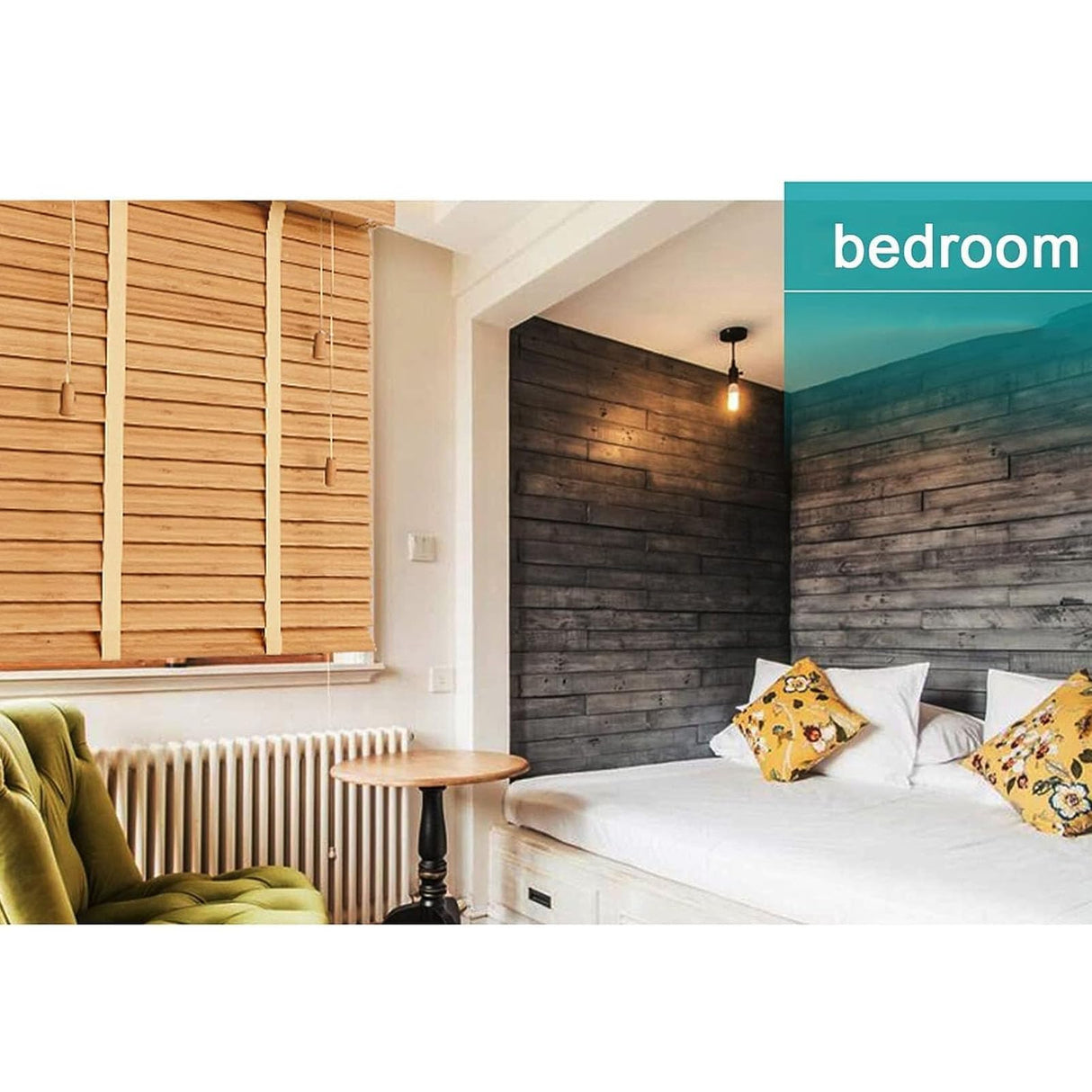 LLPEIJIE026 Wood Window Venetian Blinds,Bamboo Blinds,50mm Slats,Curtains Windows Treatment Shutters,for Kitchen,Office,Bathroom,Bedroom,Living Room,Customizable (70x140cm/28x55in) LLPEIJIE026