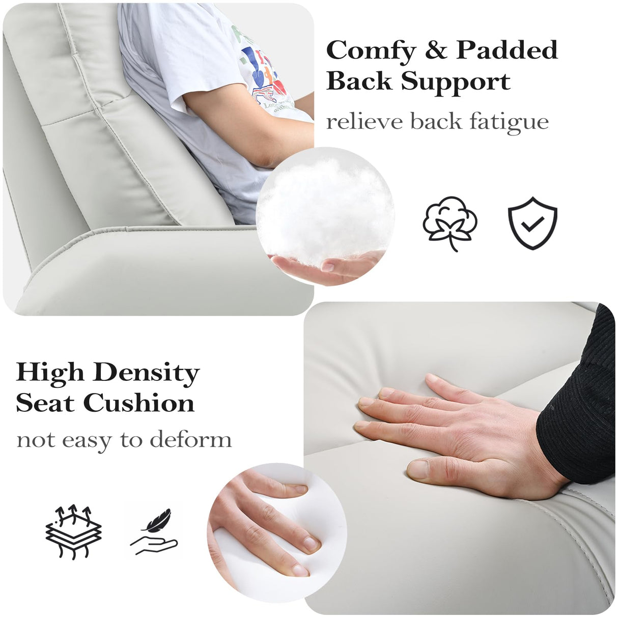 cinehome Swivel Rocker Recliner, Small Rocker Recliner Chairs for Adults, Overstuffed Faux Leather Manual Recliner, Glider Recliner, 360 Swivel Recliner Chair for Living Room cinkehome