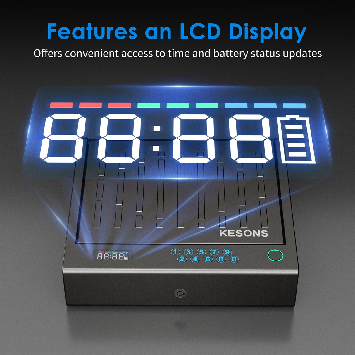 KESONS Biometric Gun Safe for Pistols, Fingerprint ≤0.1s Quick Access Handgun Safe with LCD Display/Digital Keypad, for Nightstand & Car (Matt Black) KESONS