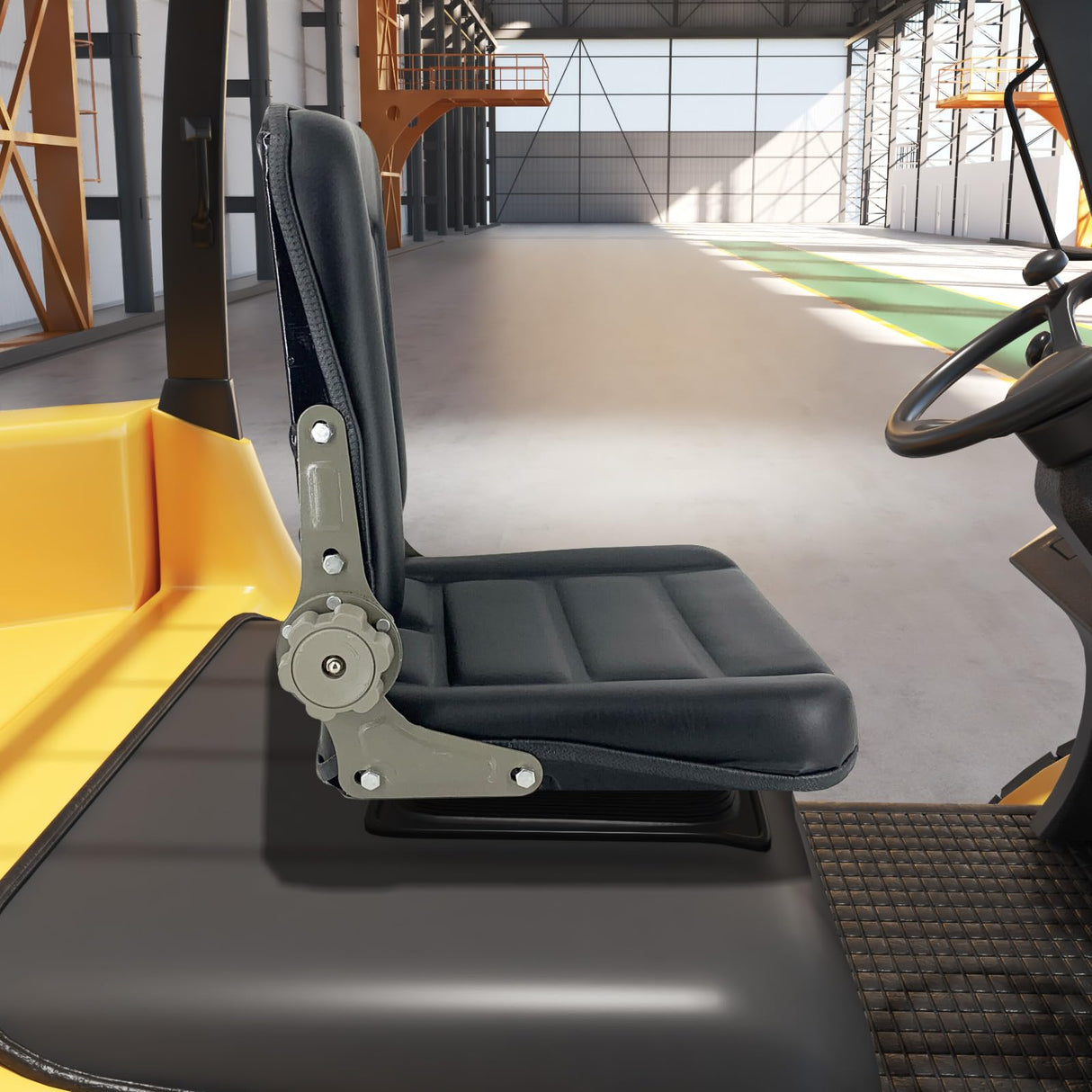 CDZHLTG Forklift Seat Suspension Tractor Seat with 140° Adjustable Back Angle fit Excavator, Forklift, Tractor, Skid Loader, Backhoe Dozer Telehandler, Heavy Mechanical Seat - Black CDZHLTG