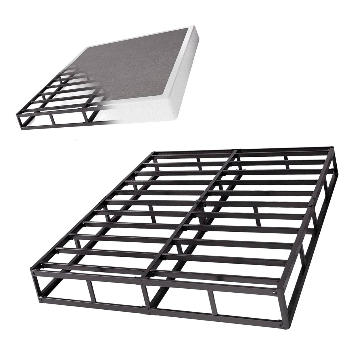 Aardhen 9 Inch High Profile King Box Spring Strong Metal Frame Mattress Foundation, Quiet Noise-Free,Easy Assembly, 3000lbs Max Weight Capacity Aardhen