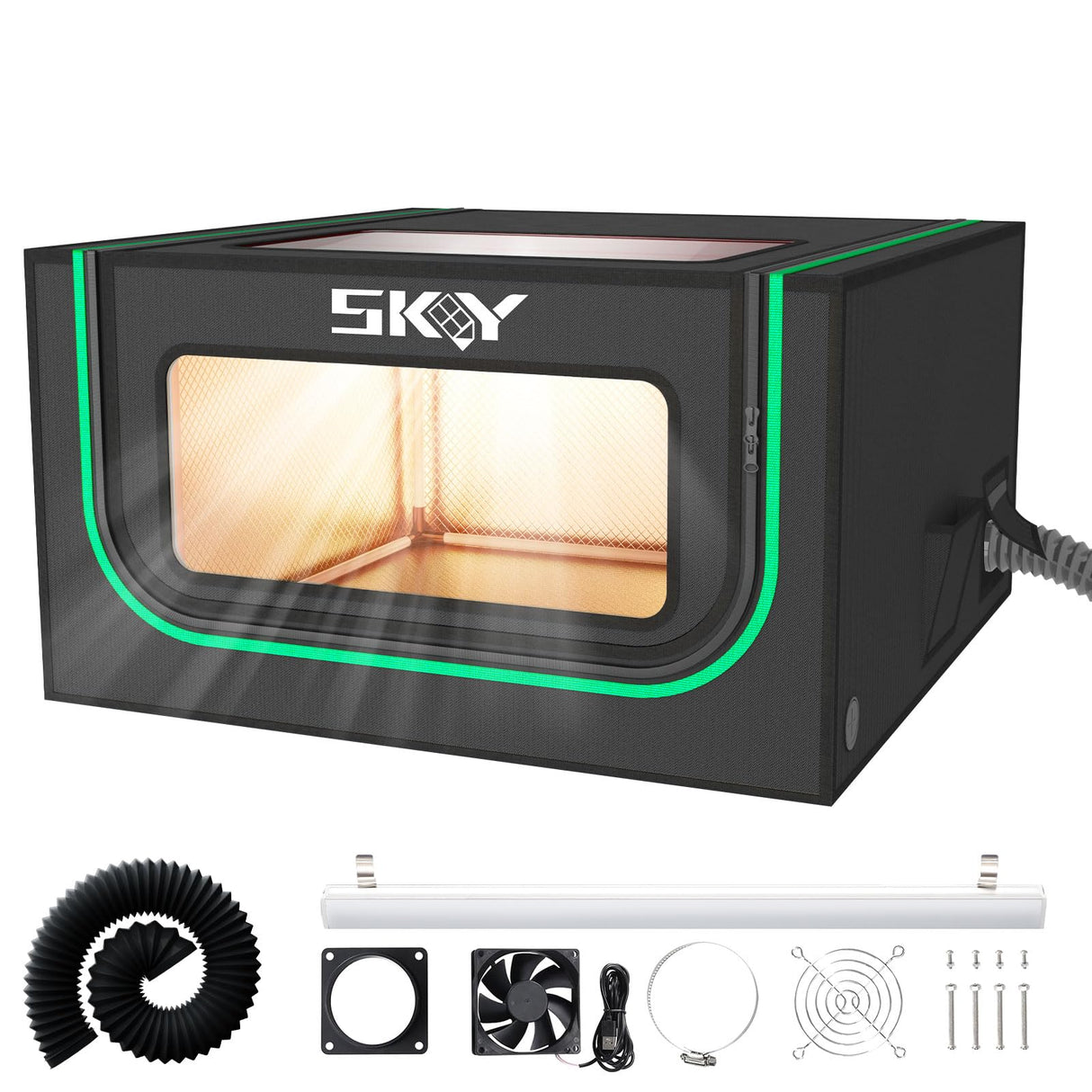 Updated Integrated Laser Engraver Enclosure with LED Light, Ventilation Kit, Cover Tent Fits for Most Laser Cutter, Insulates Against Smoke, Odor and Noise, Eye Protection, 720x720x400mm Cregrant3D