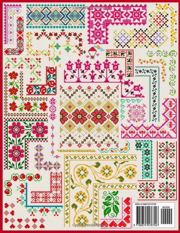 Borders and Motifs Cross Stitch Patterns: Over 200 Modern and Easy Patterns Offering Infinite Mix and Match Possibilities for Quick and Unique Cross Stitch Projects WoodArtSupply