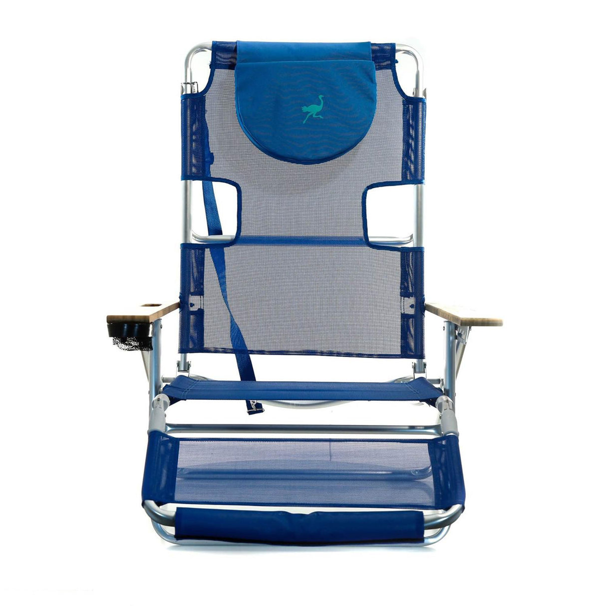 Ostrich 3N1 Lightweight Lawn Beach Reclining Lounge Chair with Footrest, Outdoor Furniture for Patio, Balcony, Backyard, or Porch, Blue Ostrich