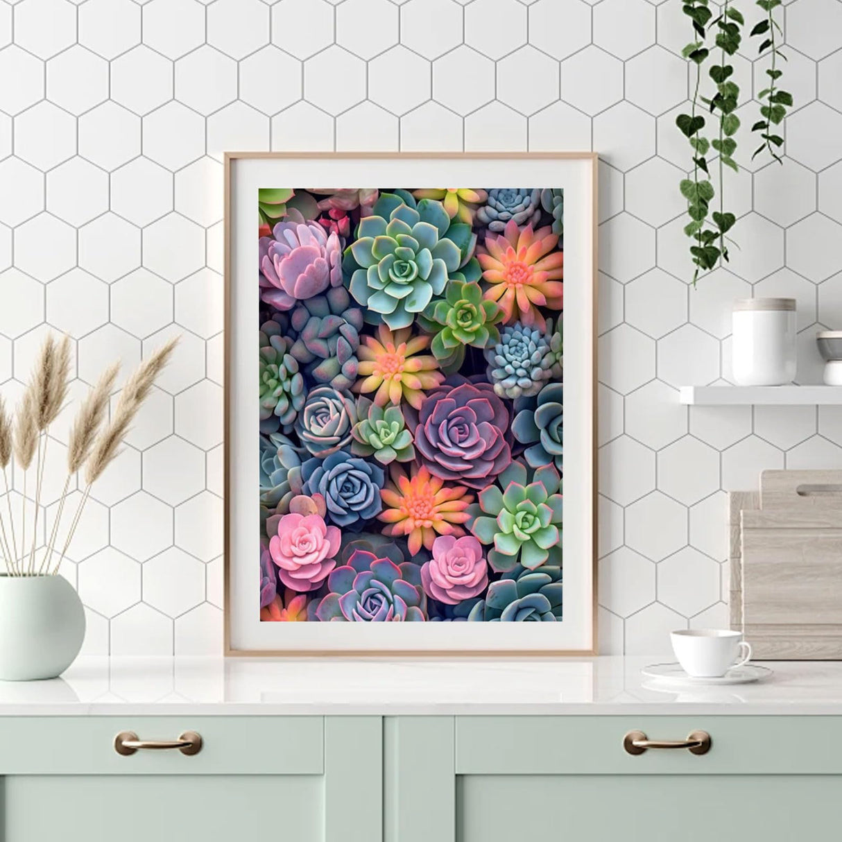 Ycydilirab Succulent Paint by Numbers Kits for Adults Beginners-Succulent Plant Paint by Number for Adult,Easy Canvas Paint by Numbers for Adults for Home Wall Decoration and Gifts 16X20 inch Ycydilirab