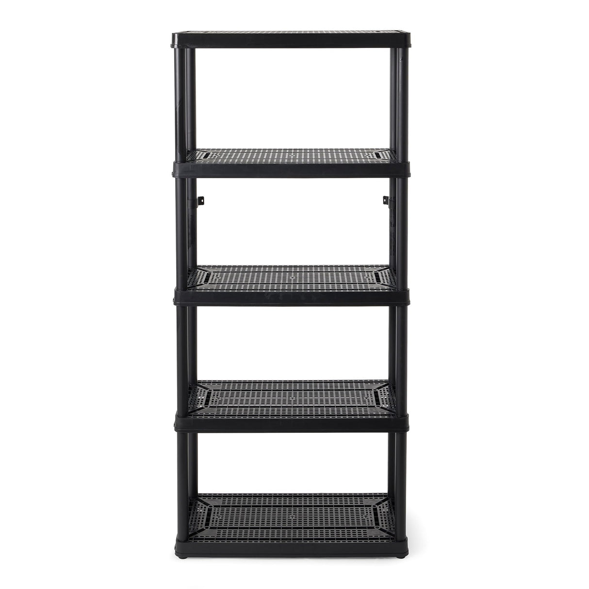 Gracious Living 5 Shelf Fixed Height Ventilated Medium Duty Storage Unit 14 x 32 x 72" Organizer System for Home, Garage, Basement, & Laundry, Black Gracious Living