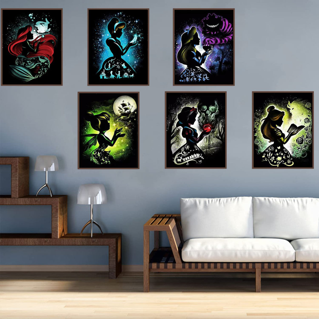 12 Pieces Princess Diamond Painting Kit, 5D Adult Diamond Art, Round Full Diamond Digital Painting Kit, Gemstone Art Painting Kit, DIY Diamond Painting Kit for Beginners (11.8x15.7in) GemZono