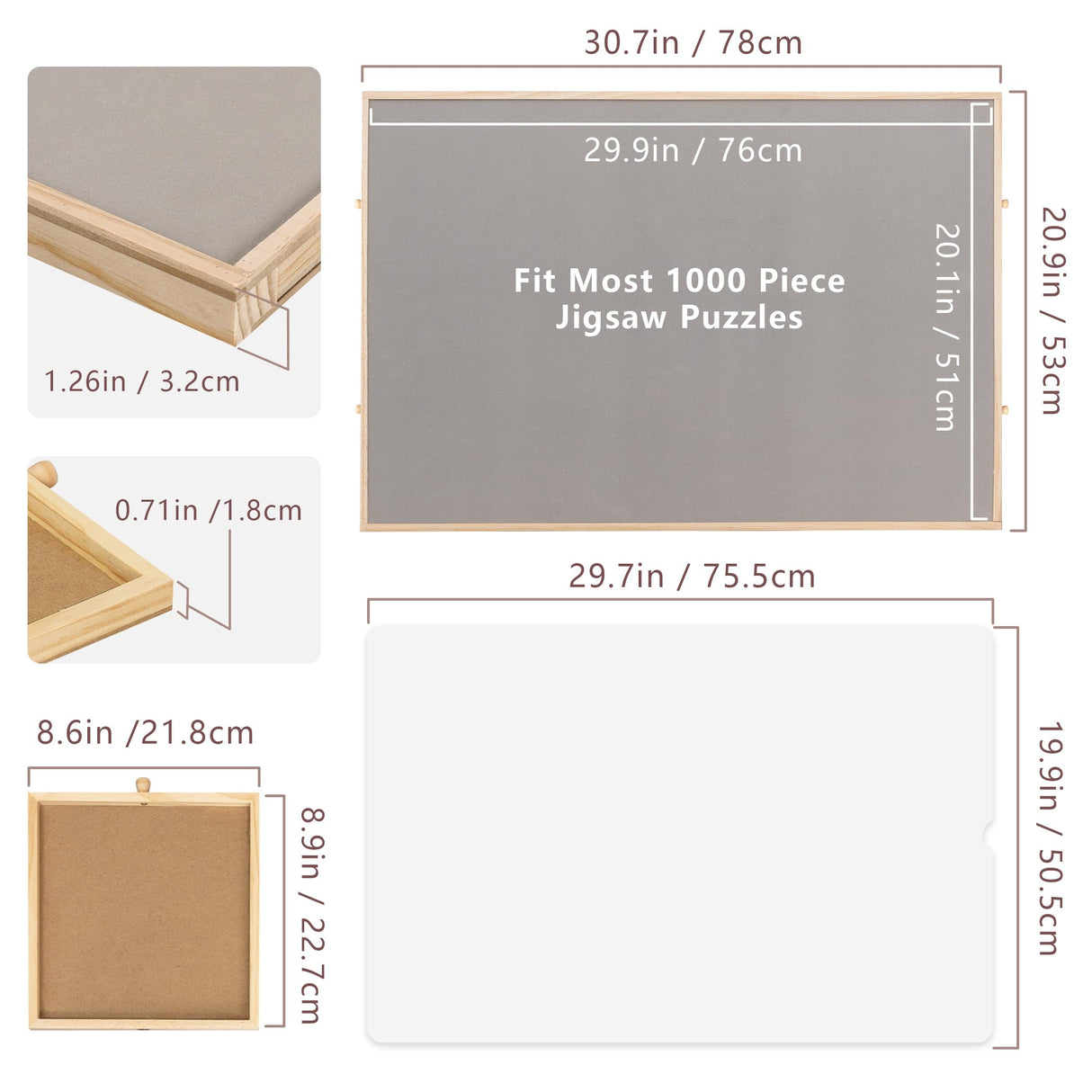 Becko US 1000-Pc Tilting Jigsaw Puzzle Board with 4 Drawers & Cover, Adjustable Jigsaw Puzzle Table with Built-in Easel/Stand, Portable Boards with Storage for Adults, with Premium Flannel Tabletop Becko US