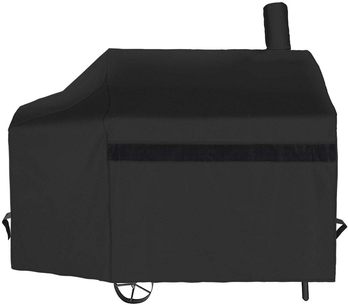 NEXCOVER Offset Smoker Cover - 60 Inch Waterproof Charcoal Grill Cover, Outdoor Heavy Duty BBQ Cover, Rip Resistant Smokestack Barbecue Cover for Brinkmann Char-Broil Weber Nexgrill, Black. NEXCOVER