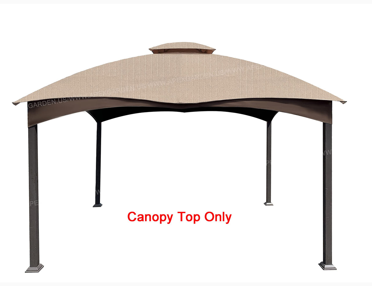 APEX GARDEN Replacement Canopy Top for The Lowe's Gazebo Model #GF-12S004B-1 / GF-12S004BTO (Beige Ripstop Fabric) APEX GARDEN