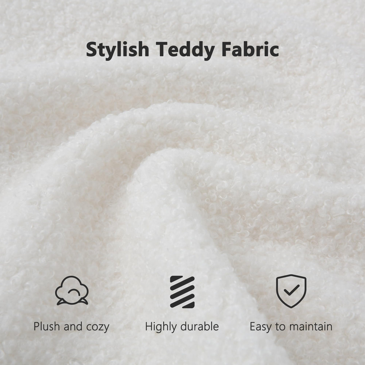 Olodumare 106.7" Modern Curved Oversized Sectional Sofa, Minimalist Modular Cloud Couch with 4 Throw Pillows, Luxury 4-Seater Extra Deep & Wide Seat Sofa in Soft Teddy Fabric, Cream White Olodumare