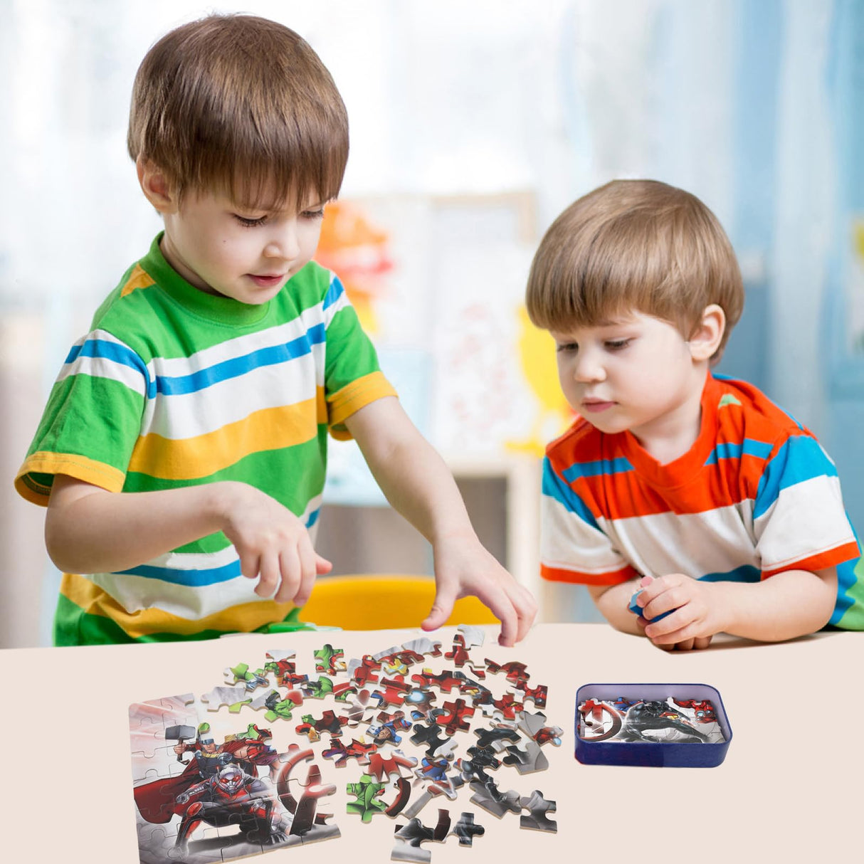 Jigsaw Puzzles for Kids Ages 4-8,60 Pieces Marvel Superhero Hulk Avengers Puzzle Toys for Children Girls and Boys,Learning Educational Kids Puzzles Toys Preschool Puzzles(0682) DPLEFO