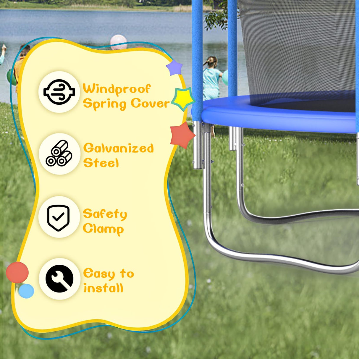 Tranpoline 8FT 10FT 12FT 14FT 16T Tranpoline for Adults/Kids with Safety Enclosure -Recreational Tranpolines with Ladder and Basketball Hoop-Outdoor Tranpoline for Kids,Capacity 300-1000lbs SENCHO GINSYTALIOR