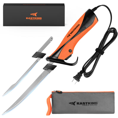 KastKing Speed Demon 110v Electric Fillet Knife, Precision Cut with High Torque Motor, ETL Certified Safety, Balanced Lightweight Handle, 2 Sets of Stainless-steel Blades