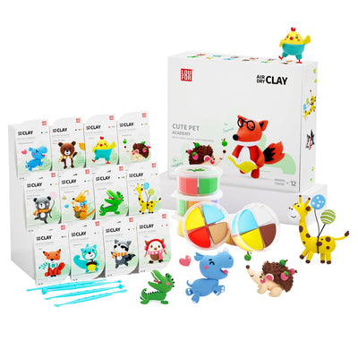 LOUFOR Air Dry Clay Kits - Modeling Clay for Kids, Ultra Light & Soft, Safe & Non-Toxic, DIY Airdryclay Kit with Sculpting Tools and Tutorials, Creatible Art Crafts Toys Gifts for Boys Girls