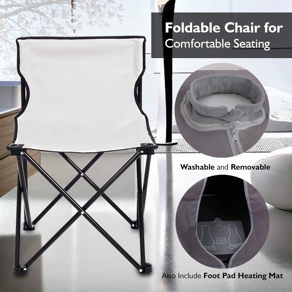 SereneLife Portable Infrared Home Spa | One Person Sauna | with Heating Foot Pad and Portable Chair SereneLife