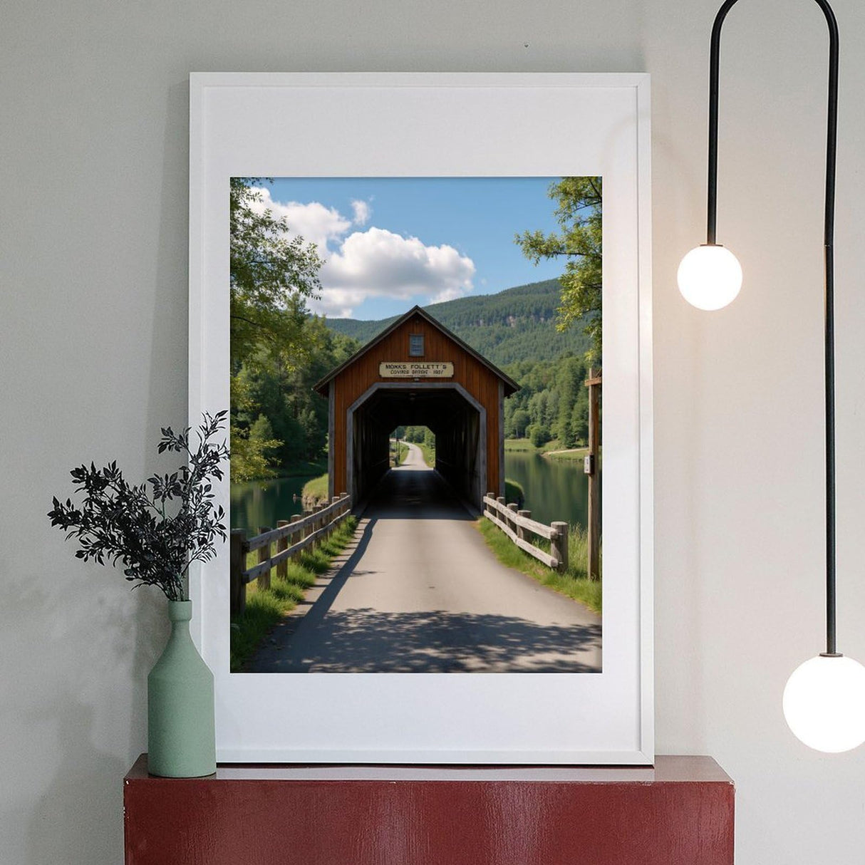 IORIOR Diamond Art Kit for Adults, Rustic Covered Bridge Landscape Diamond Painting for Adults Beginners, DIY 5D Diamond Art Painting Kits Craft for Home Wall Decor 12x16 Inch Frameless IORIOR