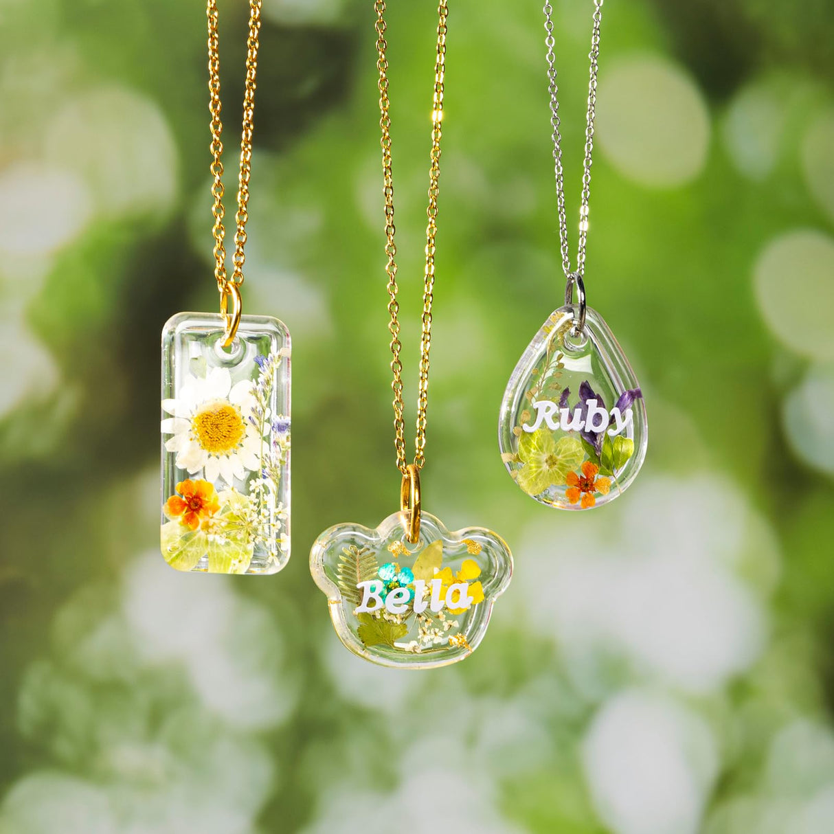 LET'S RESIN Keychain Resin Molds Silicone with Hole, 16 Cavities UV Resin Jewelry Pendant Mold for Beginner, Epoxy Resin Molds for Keychain Pendant Jewelry Making LET'S RESIN