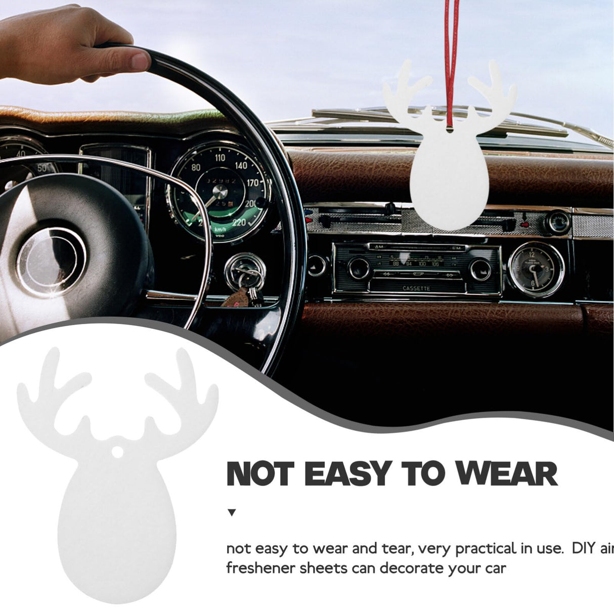 Baluue 8pcs Air Freshener Sublimation Blanks, Car Scented Hanging Sheets Car White Fragrant Blank Air Freshener Sheets Diy Auto Scented Sheets for Car Home Decor Baluue