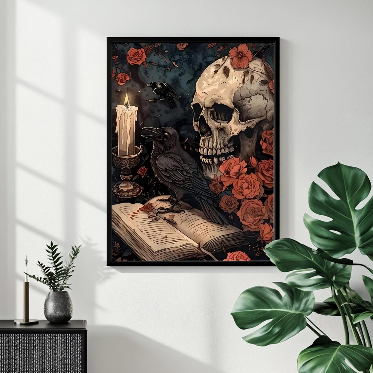 Paint by Numbers Kit for Adults, Skull Paint by Numbers Kit for Adults Beginners, DIY Acrylic Painting on Canvas for Home Wall Art Decor(16x20Inch Mandun