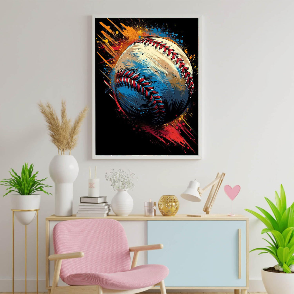 Graffiti Baseball Paint by Numbers Black Background Painting by Number for Adults Beginners Sport Baseball DIY Painting Canvas with Brushes Acrylic Paints Perfect for Decor 16x20 Inch(Without Frame) Generic