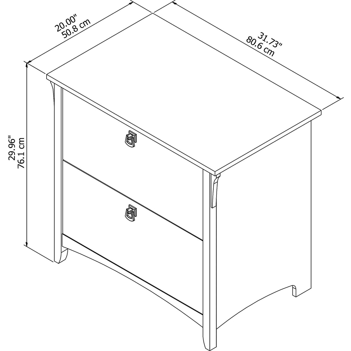 Bush Furniture Salinas 2 Drawer Lateral File Cabinet | Home Office Storage for Letter, Legal, and A4-Size Documents, Cape Cod Gray Bush Business Furniture