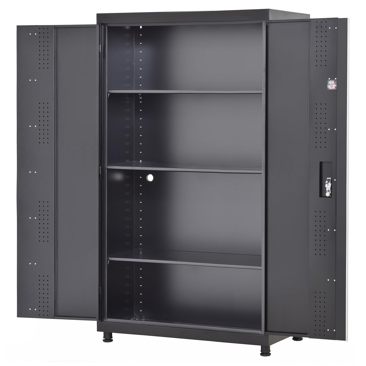 Sandusky Lee MF3F462472-9M Modular Base Metal Storage Cabinet with Adjustable Shelves, 200lb Capacity, 24" Depth x 46" Width x 72" Height, Black Sandusky