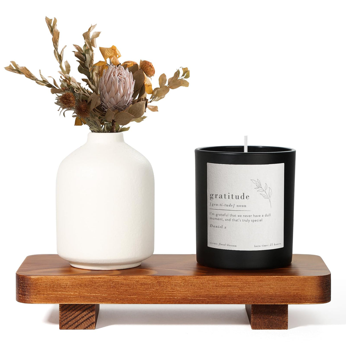 KASUNTING Small Wood Tray Pedestal Stand Farmhouse Bathroom Decor Decorative Wooden Riser Kitchen Soap Dish Holder/Tray for Vanity, Counter, Sink Kasunting