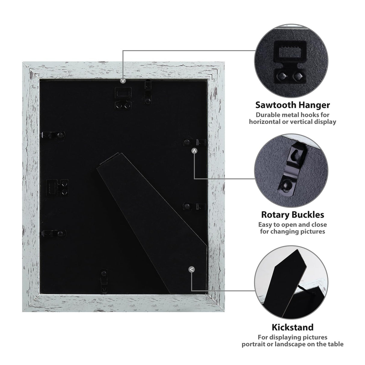 ELSKER&HOME 11 x 14 Picture Frame Set of 3, Rustic Farmhouse Distressed Retro Style Photo Frame for Wall Mounting and Tabletop,Wooden Frame for Gifts ELSKER&HOME