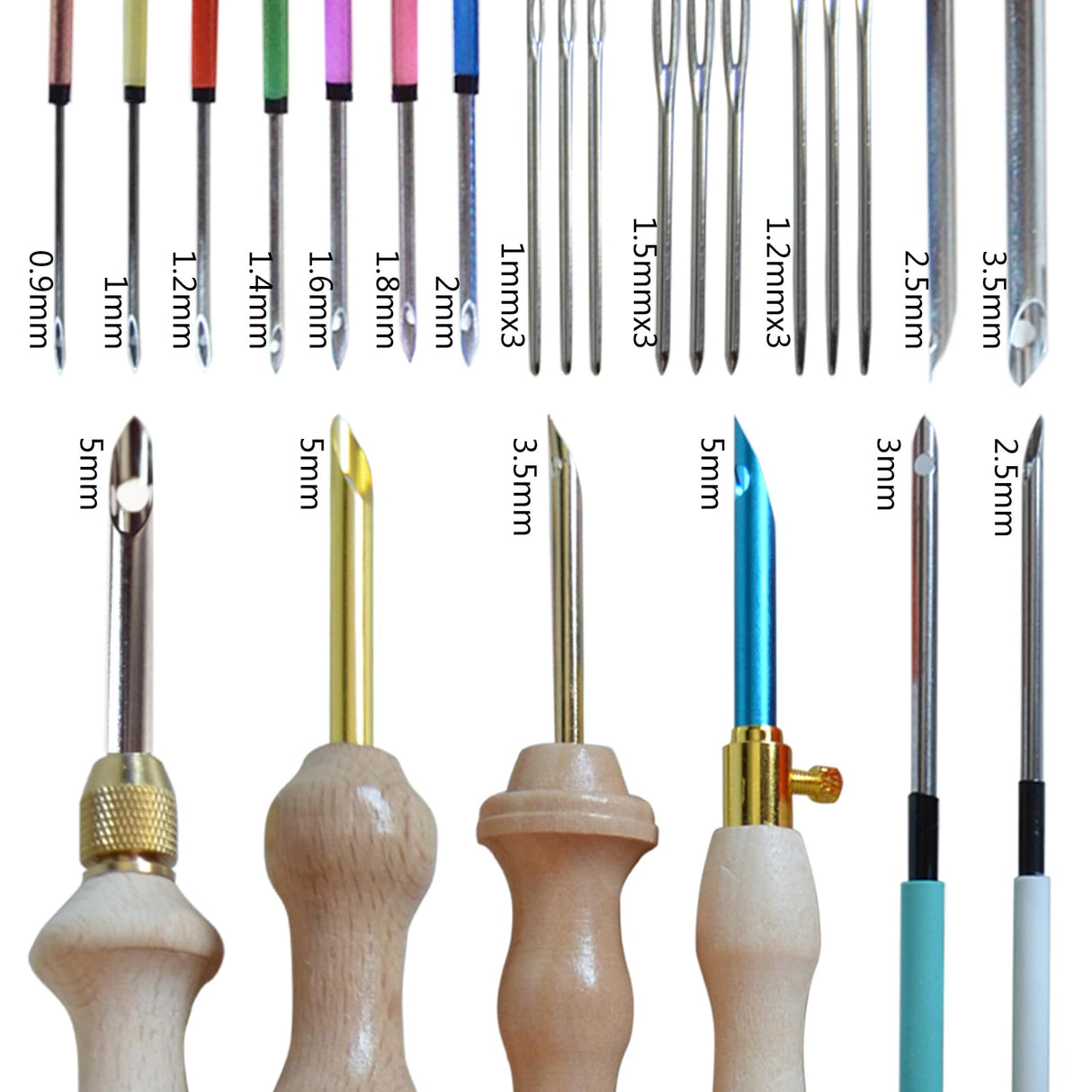 DiaWiew Adjustable Punch Needle Kit - Punch Needle Tool Include Wooden Handle Embroidery Pen Kits - Punch Needle Set for DIY Craft Decoration and Gifts - Perfect for Adults Beginners DiaWiew