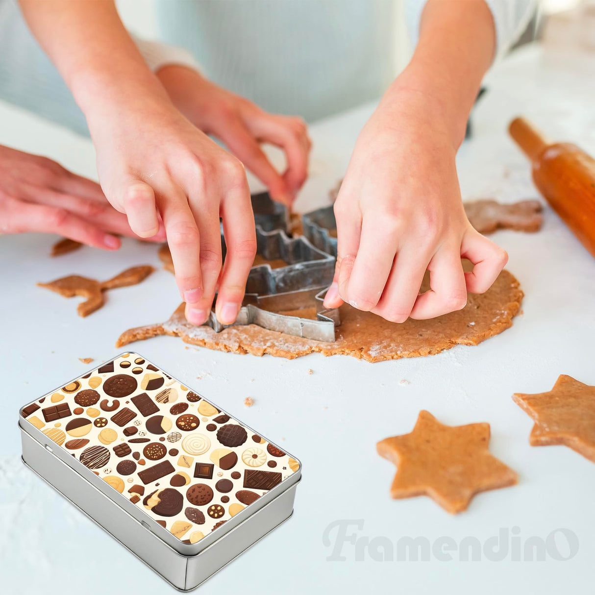 Framendino, Sublimation Candy Tin Box Storage Blank Box with Lid Metal Trinket Tins Container Rectangle Framendino