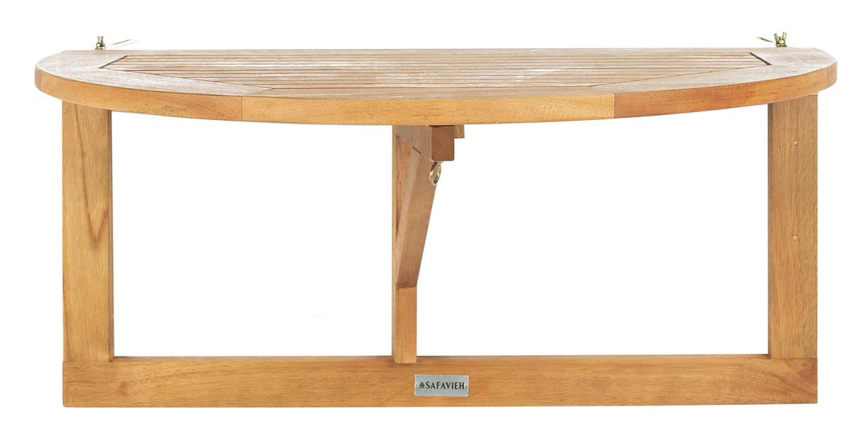 Safavieh PAT7045A Outdoor Collection Owens Natural teak wood Balcony Hanging Half Table SAFAVIEH