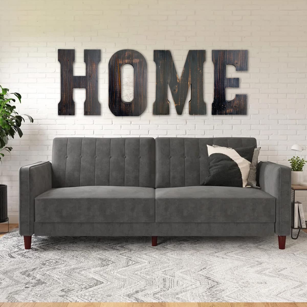 Big Letter Wall Art for Living Room, Bathroom, Bedroom, and Home Decor, Rustic Farmhouse Lettering for Family Last Names, Large Decorative Wood, 14” x 10” (Big M) ABELOTS