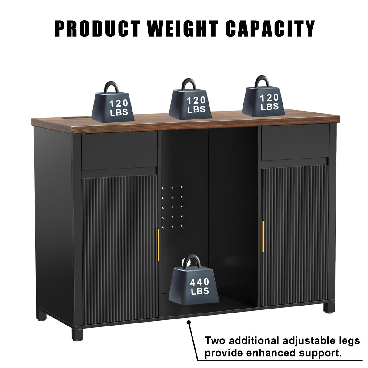 GDLF Large Coffee Bar Cabinet with Fridge Space, Mini Fridge Cabinet with Wine Storage, Buffet Sideboard Table for Home, Fluted Modern Design,53.2" L GDLF