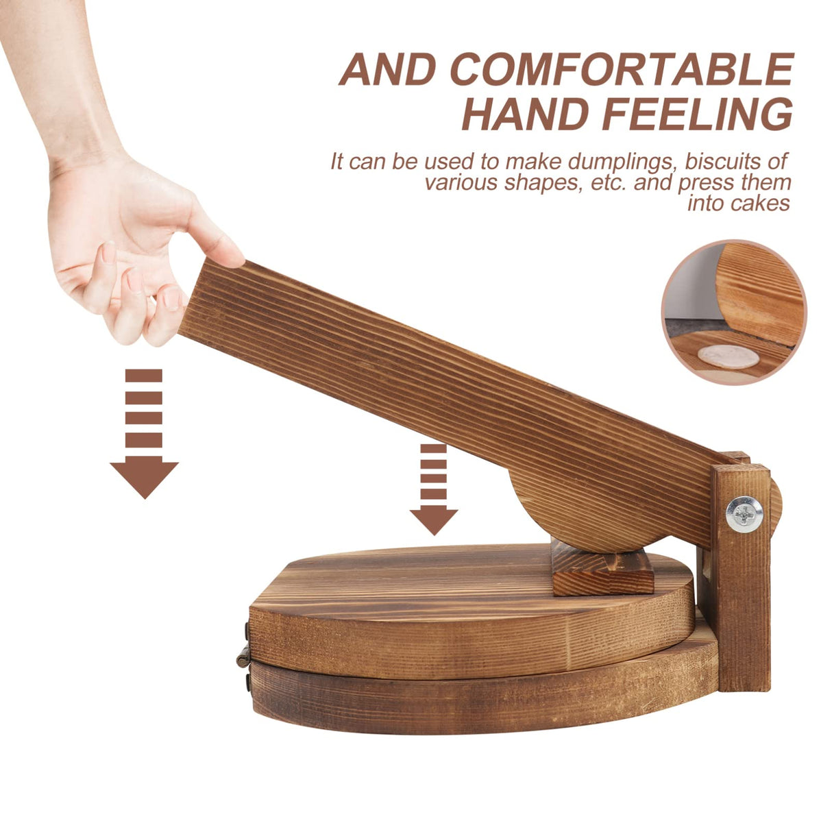 DOITOOL Wood Tortilla Press, Dumpling Skin Maker Presser Traditional Wood Dough Presser Tortilla Sope Maker, Heavy Duty Corn Tortilla Machine DOITOOL