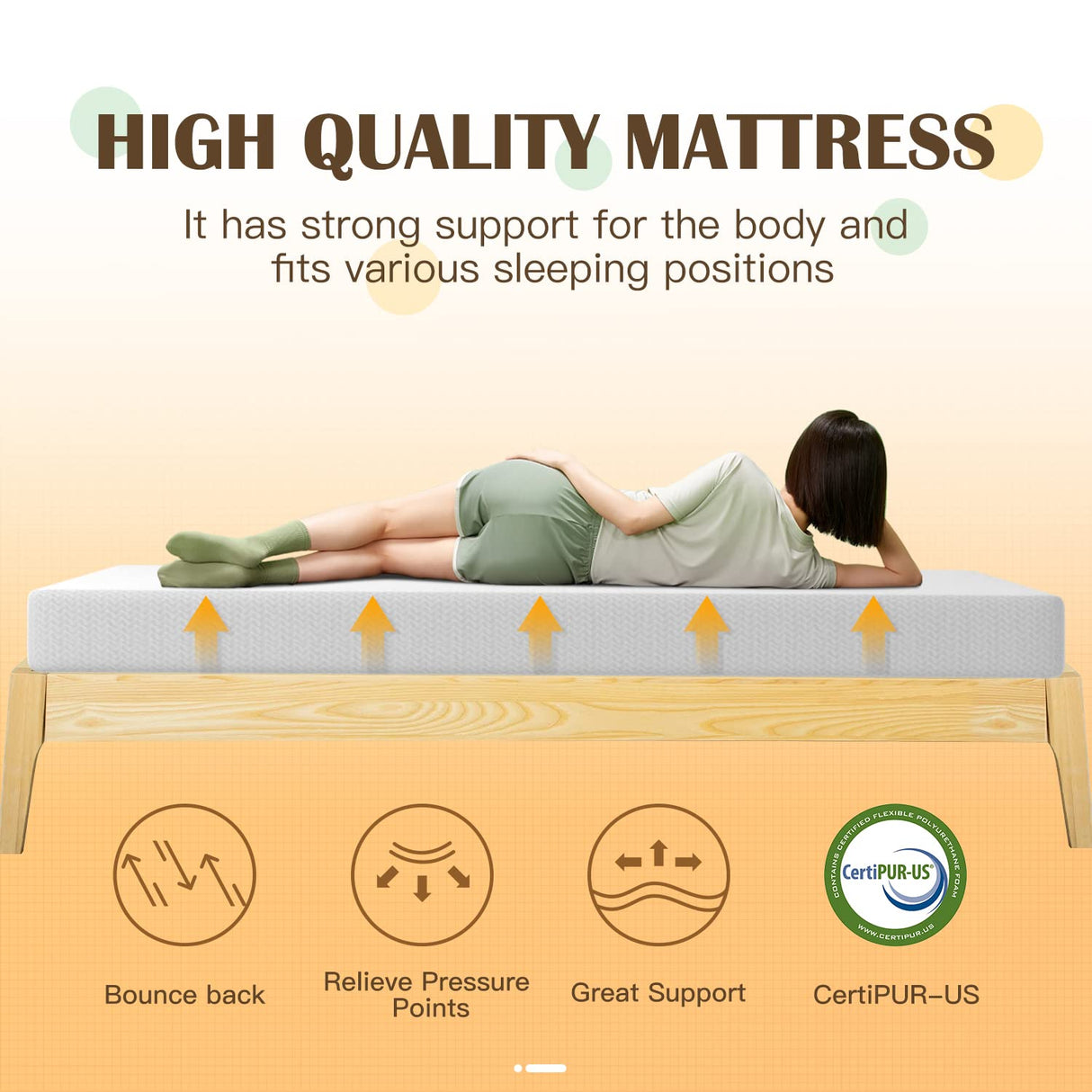PayLessHere 8 inch Twin Green Tea Memory Foam Mattress Cooling Gel Infused Mattress,Fiberglass Free,CertiPUR-US Certified,Breathable Bed Mattress for Cooler Sleep Supportive,White Twin PayLessHere
