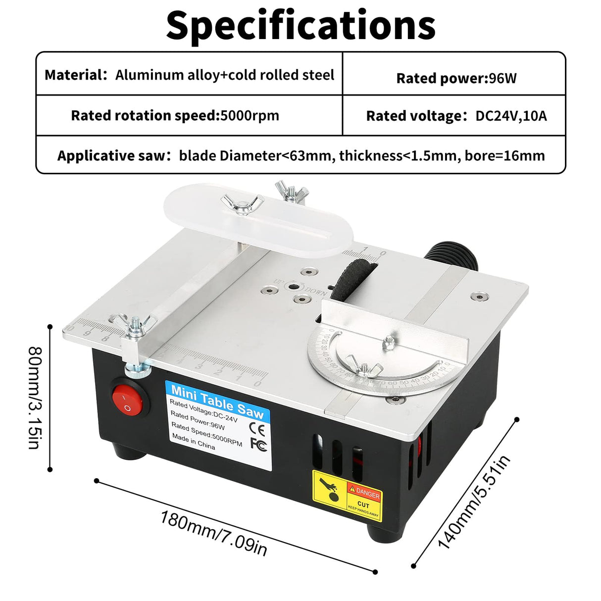 DEWIN Mini Table Saw for Crafts S3 Portable Precision Table Saw,96W mini Desktop Electric Saw 7 Speed Adjustable,DIY Model Crafts Cutting Tool for Wood Plastic Acrylic Cutting DEWIN