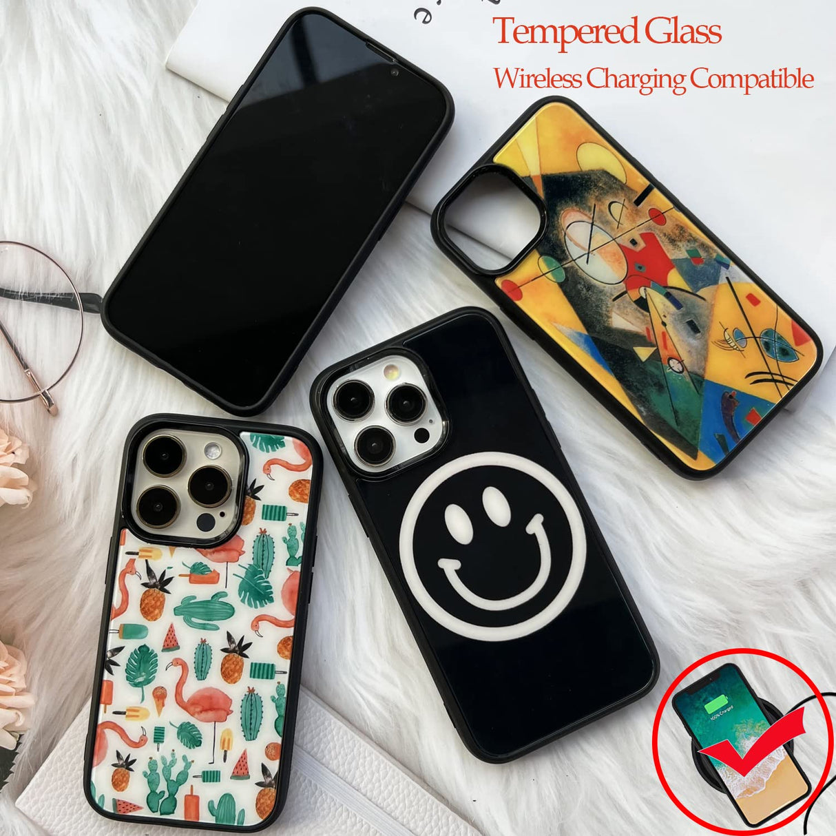 JUSTRY 5PCS Sublimation Phone Case Blanks Compatible with iPhone 16 Pro Max, 6.9", Wireless Charging Compatible, Easy to Sublimate DIY Customized Soft TPU Mobile Case with Tempered Glass Inserts JUSTRY