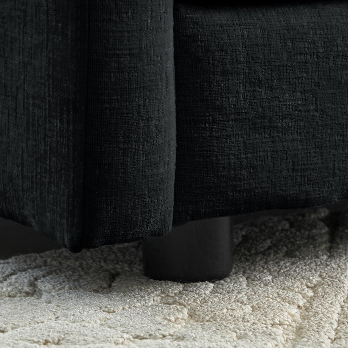 SoarTalent 76.7” Modular Sectional Sofa Convertible Couches, 2 Seater Chenille Deep Seat Cloud Couch Loveseat with Pillows for Living Room, Apartment, Office(Black) SoarTalent