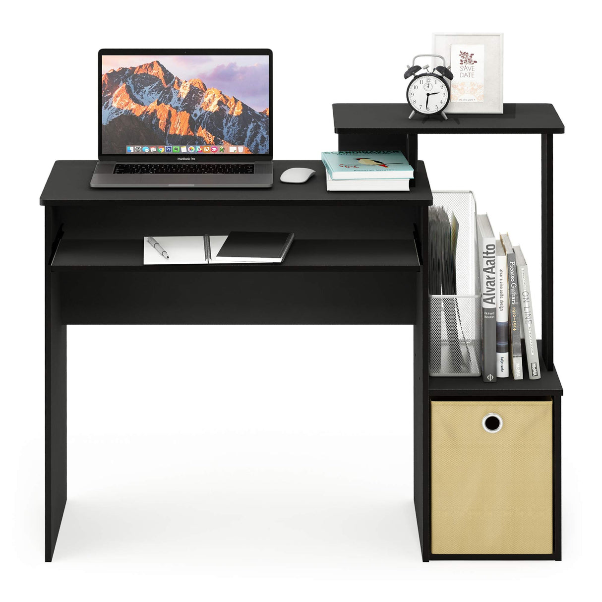 Furinno Econ Multipurpose Home Office Computer Writing Desk, Black/Brown Furinno