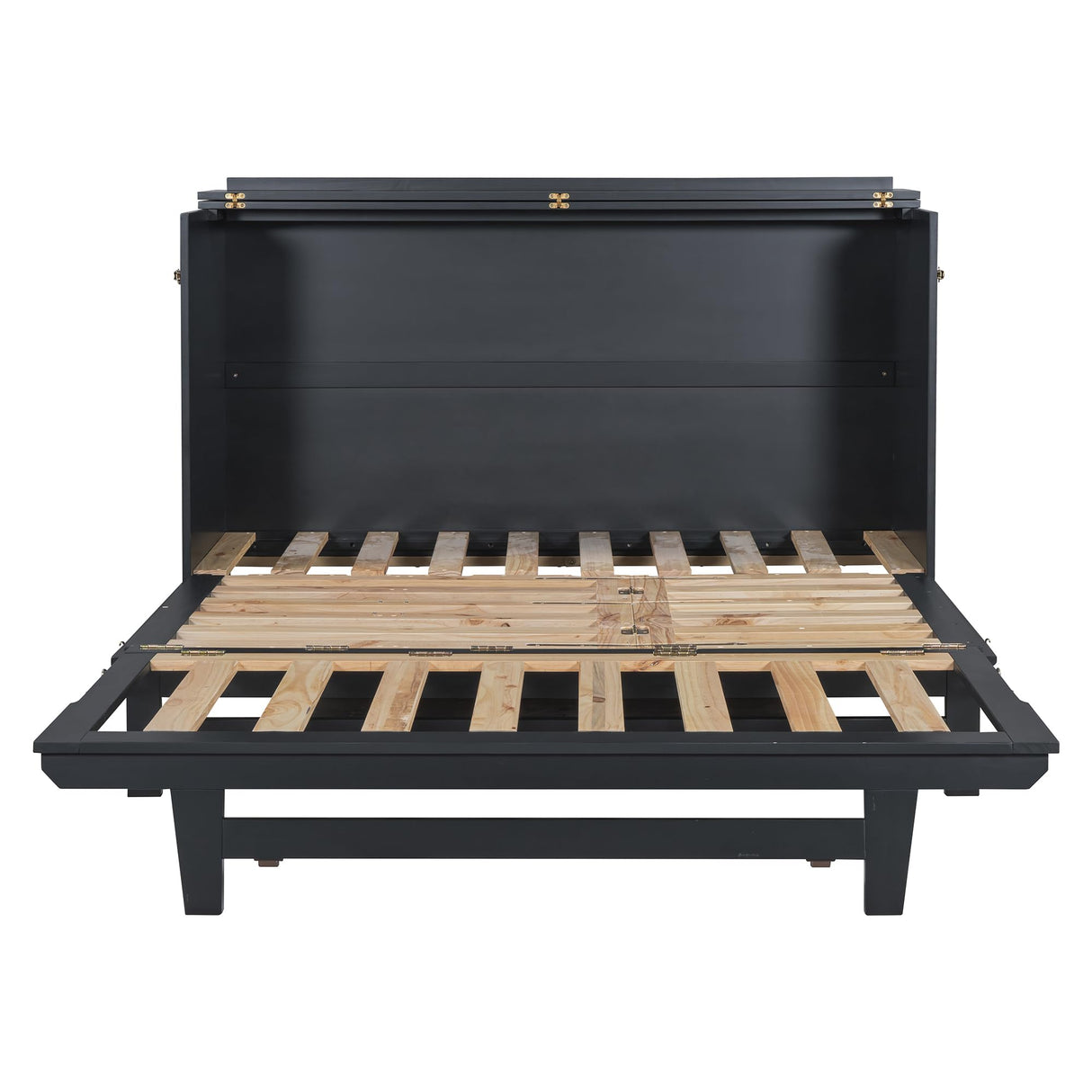 Queen Size Murphy Bed with Frosted Glass Doors,Fake Drawers and Metal Legs,for Small Spaces Apartments Studio Guest Room Use (Black#b, Queen) Brabrety