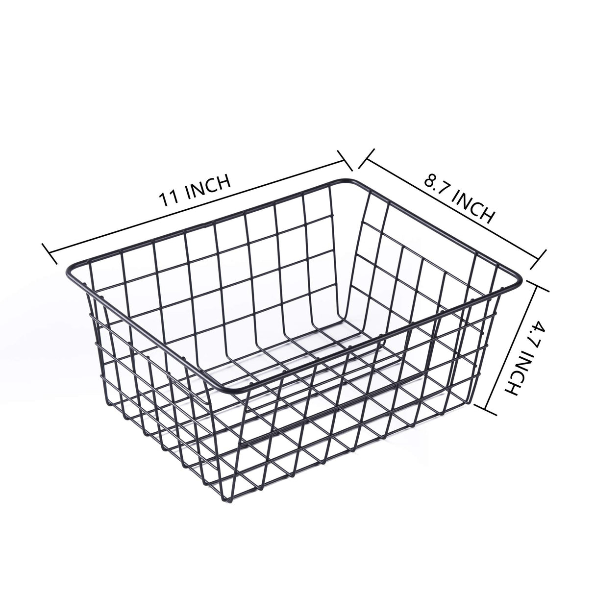 Wire Baskets for Organizing Household 4 Pack Pantry Baskets For Storage Pantry Wire Black Metal Storage Bins Beimu