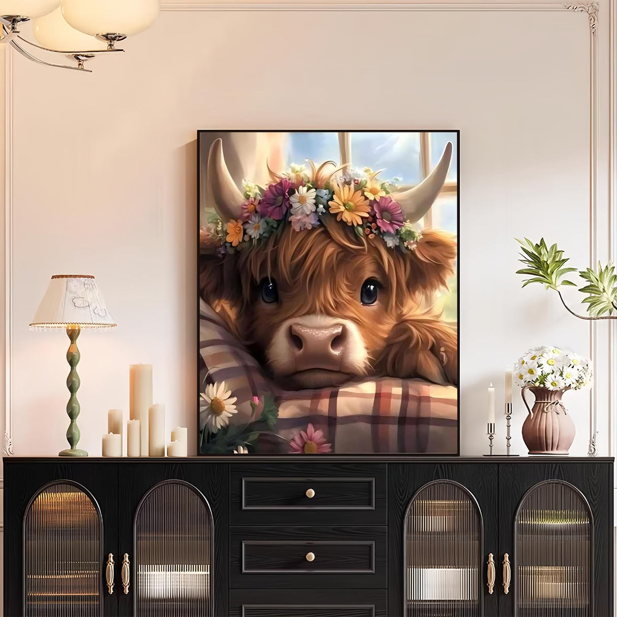 XTCIXAL Highland Cow Paint by Numbers Kit for Adults, Cow Paint by Number for Adults, Beginners Acrylic Canvas Painting Kits for Home Wall Decor 16x20 Inch XTCIXAL