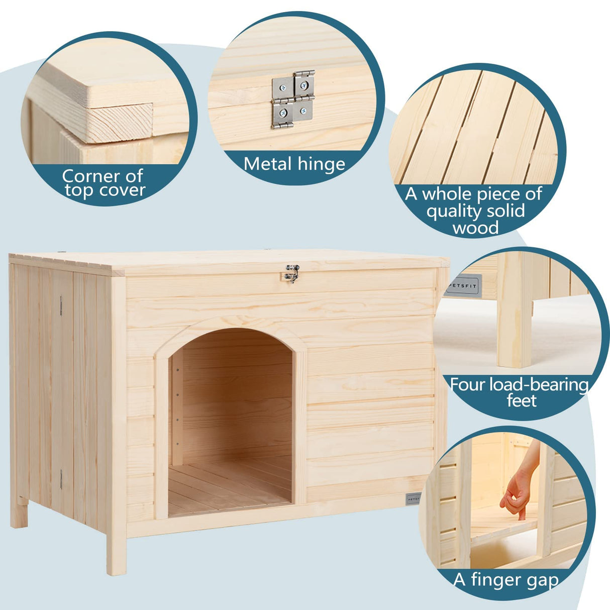 Petsfit Large Cat Litter Box Furniture Hidden,No Tools Required Assembly,Cat Washroom Furniture with Top Opening,Wooden Pet House End Table,Folding Litter Box Enclosure,35.5L x 23.5W x 27H inches Petsfit